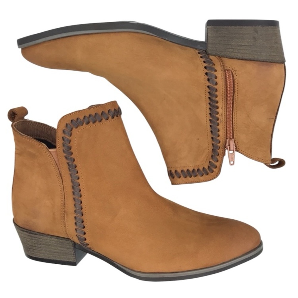 BUENO Lodi Leather Stitch Ankle Booties Size 40
